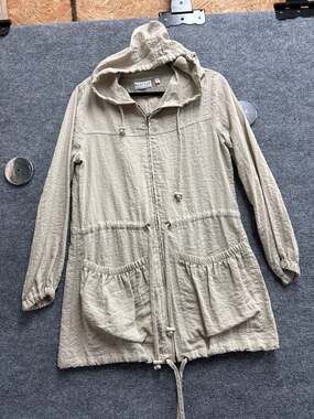 Habitat Clothes to Live In Linen Hooded Anorak Jacket Cream XS